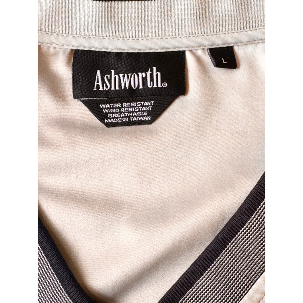 Ashworth Mens Golf Windbreaker Pullover Water Resistant Breathable Light Tan L - Picture 6 of 6